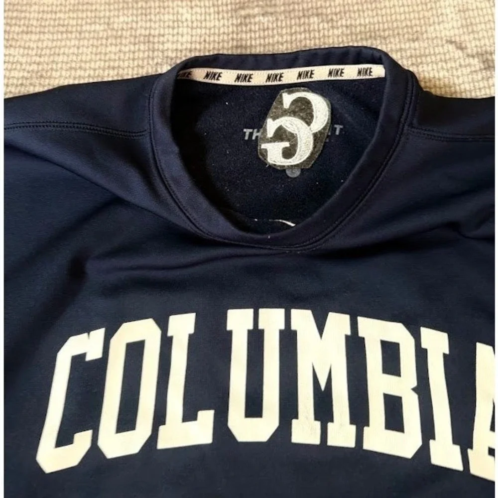 Nike Therma-FIT Columbia Grammar Sweatshirt Navy Blue Crewneck Mens XL